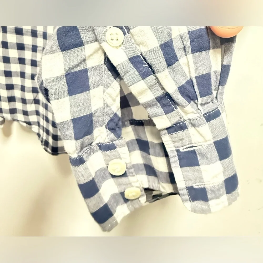 J. Crew Blue and White Plaid Shirt